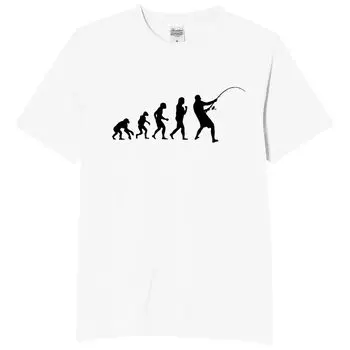 Футболка Human Evolution Fish Funny Neta Funny S Size [Oremake], Футболка, Футболка, Футболка, Текст, Белый,