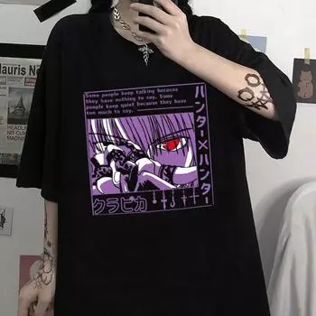 Футболка Hunter X Hunter Kurzarm Harajuku, рубашка с рисунком аниме XL белый