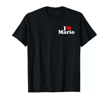 Футболка I Love Heart Mario чёрный