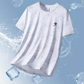 Футболка Ice Silk, мужская, большого размера, летняя, тонкая, быстросохнущая, с круглым вырезом, короткими рукавами, камуфляжная, спортивная, с короткими рукавами 8XL