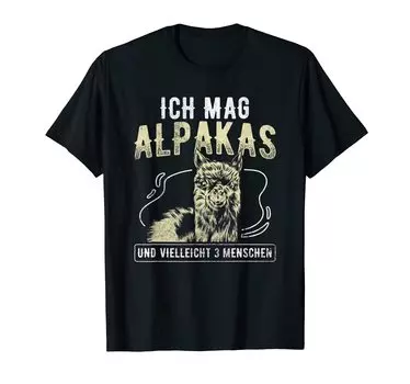 Футболка Ich Mag Alpacas And 3 Menschen Llama Alpaca