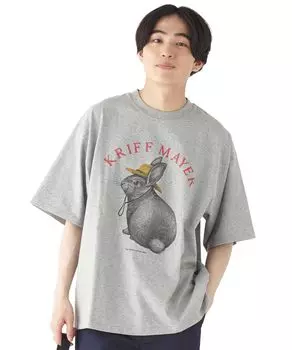 Футболка Illustrator Collaboration Back Short Gray [Cliff Mayer], Вид, Рукав, Мужская, Большая, серый