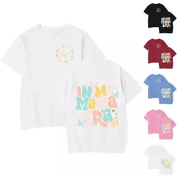 Футболка In My Mom, женская милая футболка с рисунком Mama, модная повседневная рубашка с круглым вырезом, забавные футболки Mather с короткими рукавами M красный