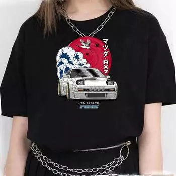 Футболка Initial D, женские футболки в стиле Харадзюку, женская забавная дизайнерская одежда M