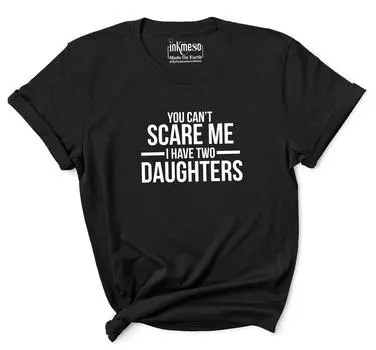 Футболка Inkmeso для мамы, ты не можешь меня напугать, у меня две дочери, женские футболки с круглым вырезом L зелёный