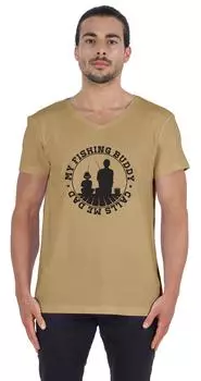 Футболка Inkmeso для мужчин My Fishing Buddy. «Зовет меня папа» Футболка «Папа с забавной цитатой» Отец с 3XL бежевый