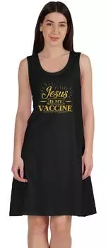 Футболка Inkmeso Jesus Is My Vaccine, забавная летняя футболка с круглым вырезом Pro Vaccine L чёрный