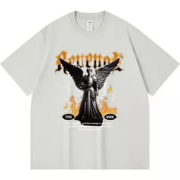 Футболка из 100% хлопка плотностью 230 г/м2 с принтом мести, забавная футболка из чесаного хлопка в стиле Харадзюку XS абрикосовый