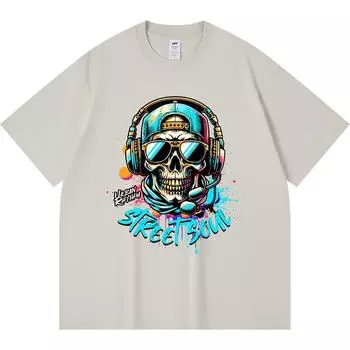 Футболка из 100% хлопка плотностью 230 г/м2 с принтом Street Soul, забавная футболка из чесаного хлопка в стиле Харадзюку XS абрикосовый