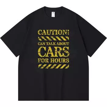 Футболка из 100% хлопка плотностью 230 г/м2 с принтом предупреждающих знаков желтого цвета с изображением дорожного знака в стиле Харадзюку из чесаного хлопка XS абрикосовый