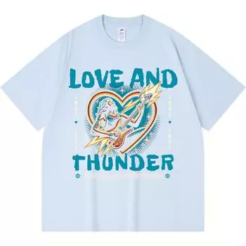Футболка из 100% хлопка плотностью 230 г/м2 с принтом «Любовь и гром» Футболка из чесаного хлопка в смешном стиле Харадзюку XS абрикосовый