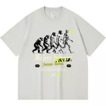 Футболка из 100% хлопка плотностью 230 г/м2, футболки с принтом «человек», забавная футболка в стиле Харадзюку из чесаного хлопка XS абрикосовый