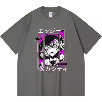 Футболка из 100% хлопка плотностью 230 г/м2 с принтом японского аниме для школьниц, манга, забавная футболка из чесаного хлопка в стиле Харадзюку XS абрикосовый