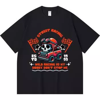 Футболка из 100% хлопка плотностью 230 г/м2, симпатичная футболка с принтом уличных гонок, забавная футболка из чесаного хлопка в стиле Харадзюку XS абрикосовый