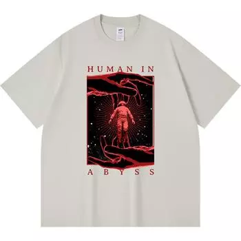 Футболка из 100% хлопка плотностью 230 г/м2 с принтом в виде космоса, забавная футболка из чесаного хлопка в стиле Харадзюку XS абрикосовый