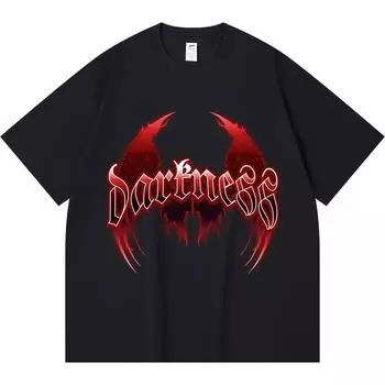 Футболка из 100% хлопка плотностью 230 г/м2 с принтом Darkness 1996 года, забавная футболка в стиле Харадзюку из чесаного хлопка XS абрикосовый