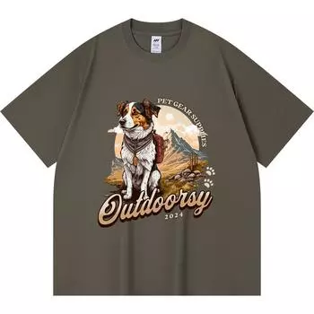 Футболка из 100% хлопка плотностью 230 г/м2 с принтом для домашних животных, забавная футболка из чесаного хлопка в стиле Харадзюку XS абрикосовый