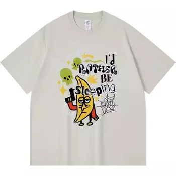 Футболка из 100% хлопка плотностью 230 г/м2 с принтом для сна, забавная футболка из чесаного хлопка в стиле Харадзюку XS абрикосовый