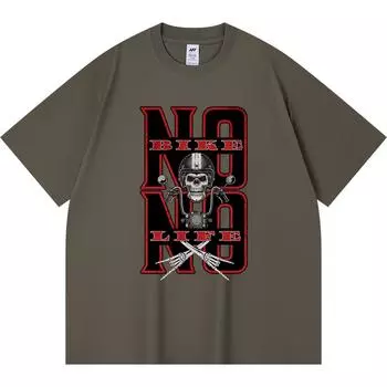 Футболка из 100% хлопка плотностью 230 г/м2 с принтом «Нет велосипеда, нет жизни» Футболка из чесаного хлопка в смешном стиле Харадзюку XS абрикосовый