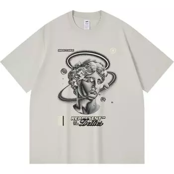 Футболка из 100% хлопка плотностью 230 г/м2, уличный стиль, футболки с графическим принтом, забавная футболка из чесаного хлопка в стиле Харадзюку XS абрикосовый