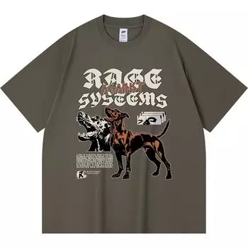 Футболка из 100% хлопка плотностью 230 г/м2 с принтом Rage Against System, забавная футболка из чесаного хлопка в стиле Харадзюку XS абрикосовый