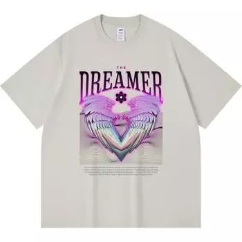 Футболка из 100% хлопка плотностью 230 г/м2 с принтом The Dreamer, забавная футболка из чесаного хлопка в стиле Харадзюку XS абрикосовый