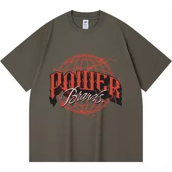 Футболка из 100% хлопка плотностью 230 г/м2 с принтом Power Brands, забавная футболка из чесаного хлопка в стиле Харадзюку XS абрикосовый