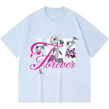 Футболка из 100% хлопка плотностью 230 г/м2 с принтом Love Lost Forever, забавная футболка из чесаного хлопка в стиле Харадзюку XS абрикосовый