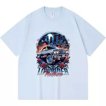 Футболка из 100% хлопка плотностью 230 г/м2 с принтом Lowrider Nation, забавная футболка из чесаного хлопка в стиле Харадзюку XS абрикосовый