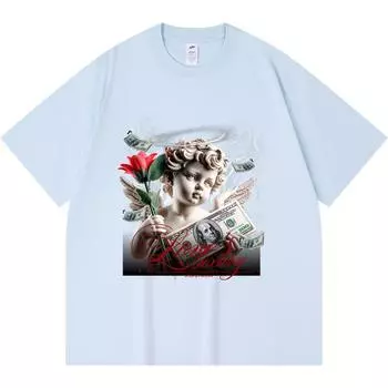 Футболка из 100% хлопка плотностью 230 г/м2, футболки Love s Luxury Print Tees, забавная футболка из чесаного хлопка в стиле Харадзюку XS абрикосовый