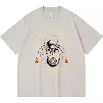 Футболка из 100% хлопка плотностью 230 г/м2 с принтом паука, забавная футболка из чесаного хлопка в стиле Харадзюку XS абрикосовый