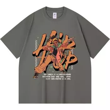 Футболка из 100% хлопка плотностью 230 г/м2 с принтом в стиле хип-хоп, забавная футболка из чесаного хлопка в стиле Харадзюку XS абрикосовый