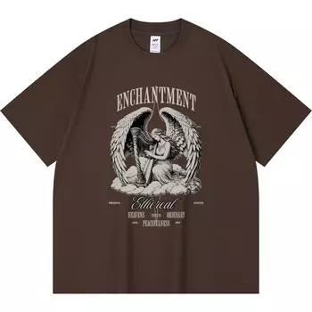 Футболка из 100% хлопка плотностью 230 г/м2 с принтом Enchantment, забавная футболка из чесаного хлопка в стиле Харадзюку XS абрикосовый