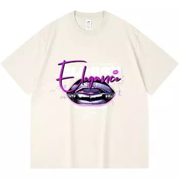 Футболка из 100% хлопка плотностью 230 г/м2, глянцевая, элегантная, с принтом, забавная, в стиле Харадзюку, футболка из чесаного хлопка XS абрикосовый