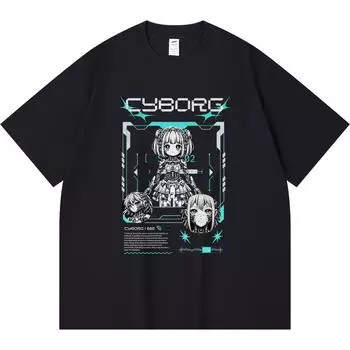 Футболка из 100% хлопка плотностью 230 г/м2 с принтом киборга, забавная футболка из чесаного хлопка в стиле Харадзюку XS абрикосовый