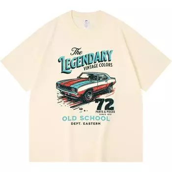 Футболка из 100% хлопка плотностью 230 г/м2 с художественным дизайном, цветная иллюстрация в стиле ретро, футболки с принтом, забавная футболка из чесаного хлопка в стиле Харадзюку XS абрикосовый