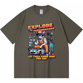 Футболка из 100% хлопка плотностью 230 г/м2 с принтом в стиле Харадзюку, забавная футболка из чесаного хлопка XS абрикосовый