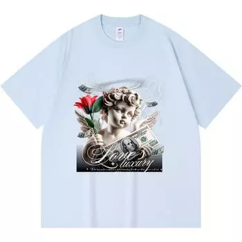 Футболка из 100% хлопка плотностью 230 г/м2 с принтом Loves Luxury Tees, забавная футболка из чесаного хлопка в стиле Харадзюку XS абрикосовый