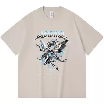 Футболка из 100% хлопка плотностью 230 г/м2 с чудесным принтом, забавная футболка из чесаного хлопка в стиле Харадзюку XS абрикосовый