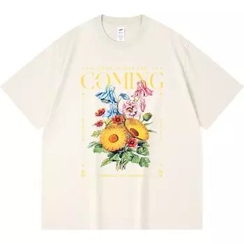 Футболка из 100% хлопка плотностью 230 г/м2 с принтом Good Things Are Comes Tees в смешном стиле Харадзюку Футболка из чесаного хлопка XS абрикосовый