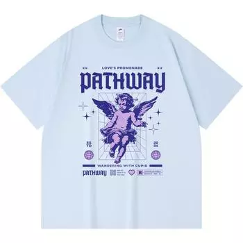 Футболка из 100% хлопка плотностью 230 г/м2 с принтом Loves Pathway, забавная футболка из чесаного хлопка в стиле Харадзюку XS абрикосовый