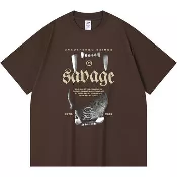 Футболка из 100% хлопка плотностью 230 г/м2 с графическим принтом в уличном стиле с забавным принтом в стиле Харадзюку из чесаного хлопка XS абрикосовый