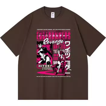 Футболка из 100% хлопка плотностью 230 г/м2 с принтом Edgerunners Revenge Lady Motor Rider, забавная футболка из чесаного хлопка в стиле Харадзюку XS абрикосовый