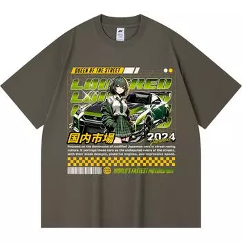 Футболка из 100% хлопка плотностью 230 г/м2 с принтом «Королева улиц» Футболка из чесаного хлопка в смешном стиле Харадзюку XS абрикосовый