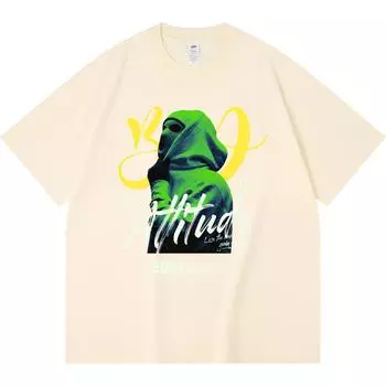 Футболка из 100% хлопка плотностью 230 г/м2 с принтом Bad Attitude, забавная футболка из чесаного хлопка в стиле Харадзюку XS абрикосовый