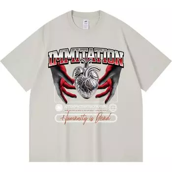 Футболка из 100% хлопка плотностью 230 г/м2 с рисунком в уличном стиле (0002) Футболки с принтом Смешная футболка из чесаного хлопка в стиле Харадзюку XS абрикосовый