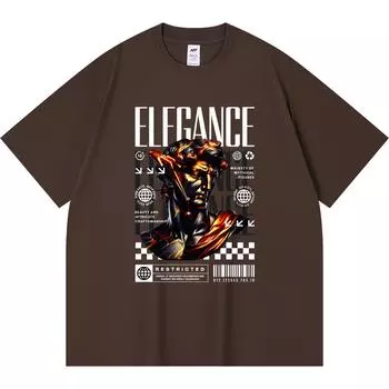 Футболка из 100% хлопка плотностью 230 г/м2, элегантная, с принтом мраморной статуи, забавная футболка из чесаного хлопка в стиле Харадзюку XS абрикосовый