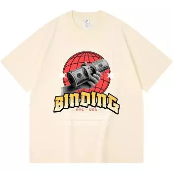 Футболка из 100% хлопка плотностью 230 г/м2, уличная, с графическим принтом, забавная футболка в стиле Харадзюку из чесаного хлопка XS абрикосовый