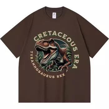 Футболка из 100% хлопка плотностью 230 г/м2 с принтом динозавра, забавная футболка из чесаного хлопка в стиле Харадзюку XS абрикосовый
