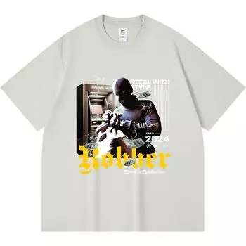 Футболка из 100% хлопка плотностью 230 г/м2 с принтом грабителя, забавная футболка из чесаного хлопка в стиле Харадзюку XS абрикосовый